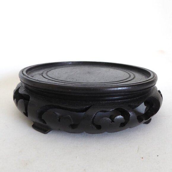 NEW 13” DECORATIVE GLASS CLOCHE DISPLAY DOME COVER HAND CARVED BLACK WOOD BASE - Picture 4 of 9